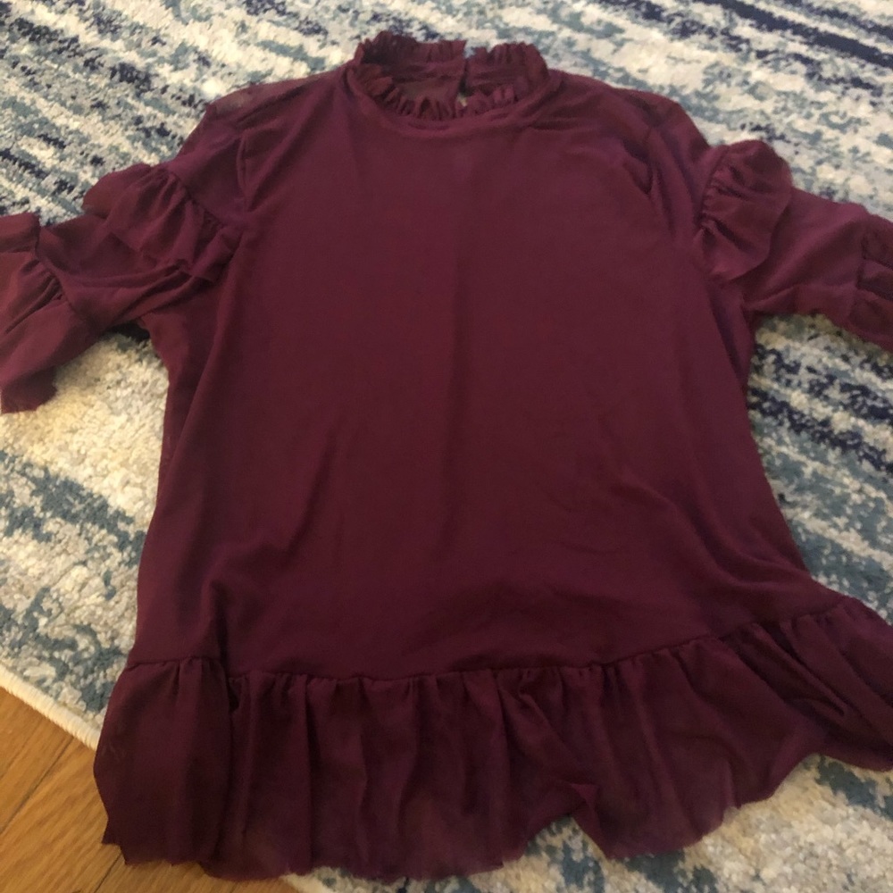 Sheer ruffle top
